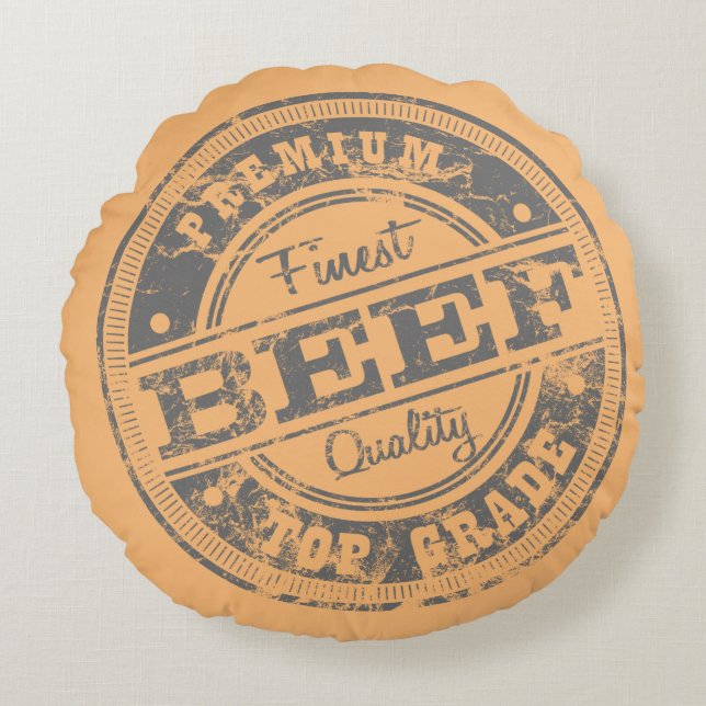 Top Grade Beef - Light Colours Round Pillow (Front)