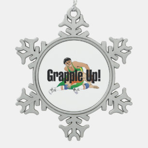 TOP Grapple Up Snowflake Pewter Christmas Ornament