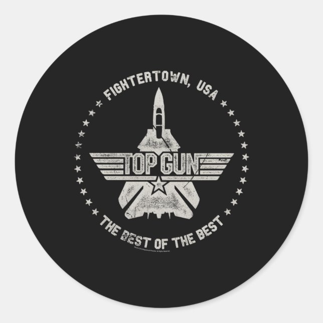 Top Gun Fightertown Usa Circle Classic Round Sticker (Front)