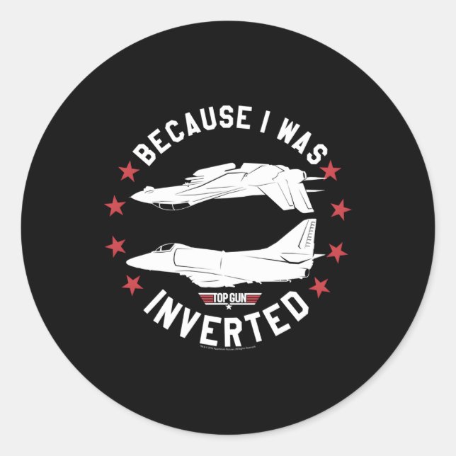 Top Gun Inverted Classic Round Sticker (Front)