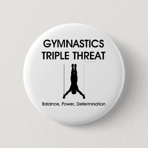 TOP Gymnastics Triple Threat (Men's) 2 Inch Round Button