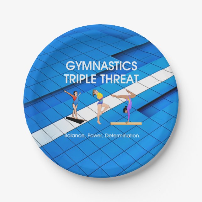 TOP Gymnastics Triple Threat Paper Plate (Front)