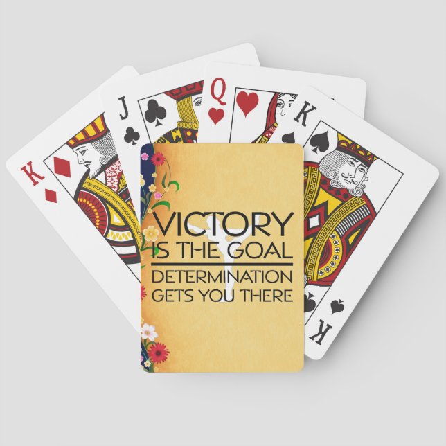 TOP Gymnastics Victory Slogan Playing Cards (Back)