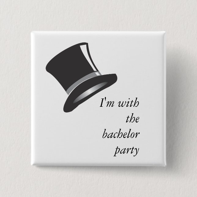 Top Hat 2 Inch Square Button (Front)
