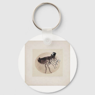 Top Hat and Cane Flea Keychain