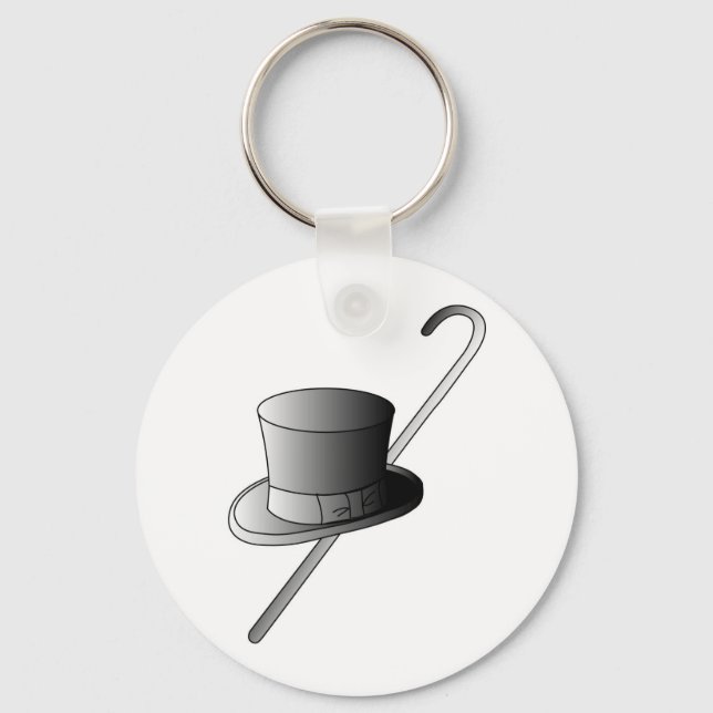 Top Hat and Cane Keychain (Front)