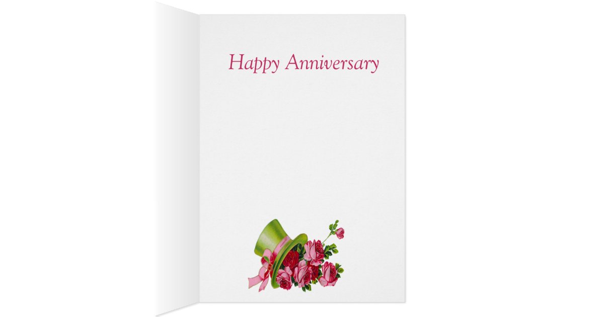 Top hat and flowers, Happy 42nd Anniversary Card | Zazzle.ca