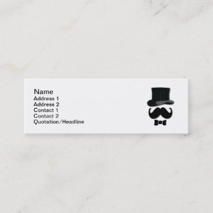 Top Hat and Moustache Mini Business Card