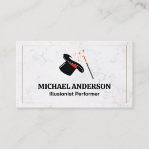 Top Hat and Wand   Magician Business Card