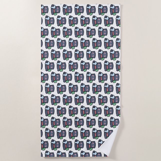 top hat beach towel (Front)
