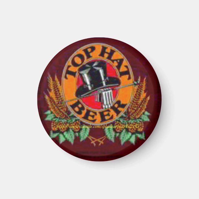 "TOP HAT Beer Label" Magnet (Front)