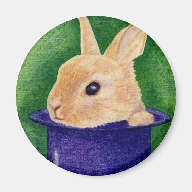 Top Hat Bunny Magnet (Front)