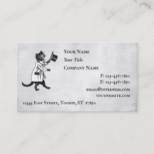Top Hat Cat Vintage Grunge Business Card