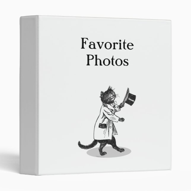 Top Hat Chat Classeur photo personnalisé (Devant/Côté)
