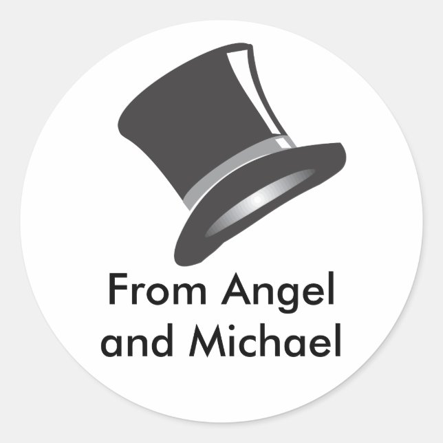 Top Hat Classic Round Sticker (Front)