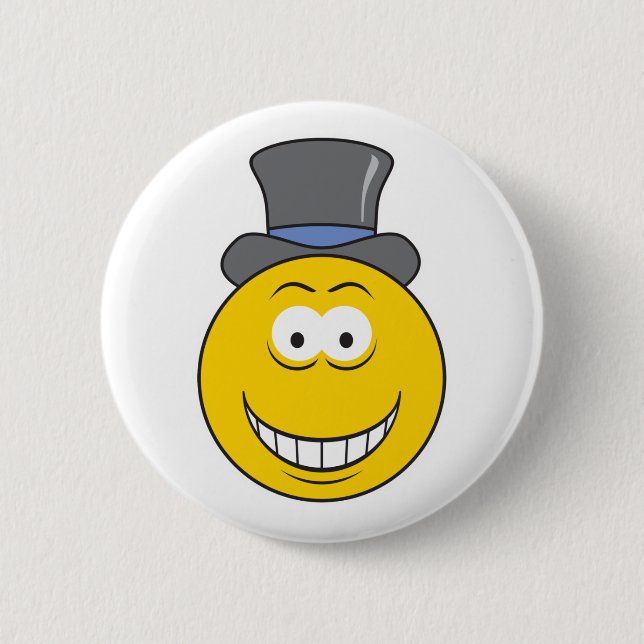 Top Hat Face 2 Inch Round Button (Front)