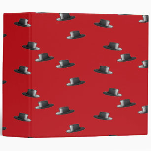 top hat on red binder