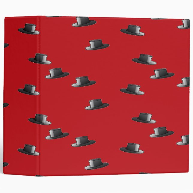 top hat on red binder (Front/Spine)