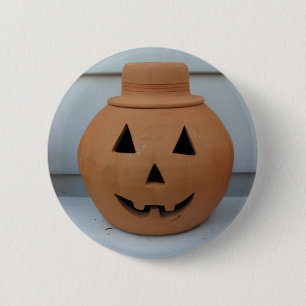 Top Hat Pumpkin 2 Inch Round Button