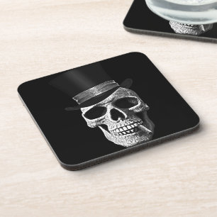 Top hat skull coaster
