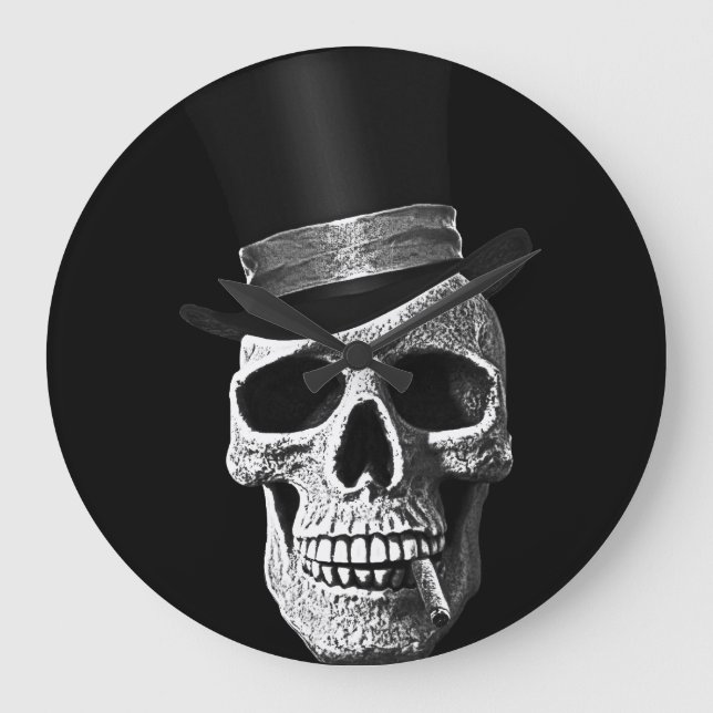 Top hat skull large clock (Front)