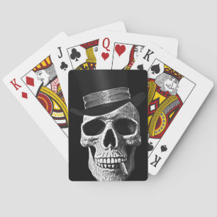 Top hat skull playing cards