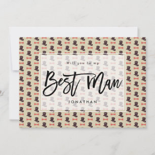 top hat will you be my best man proposal card