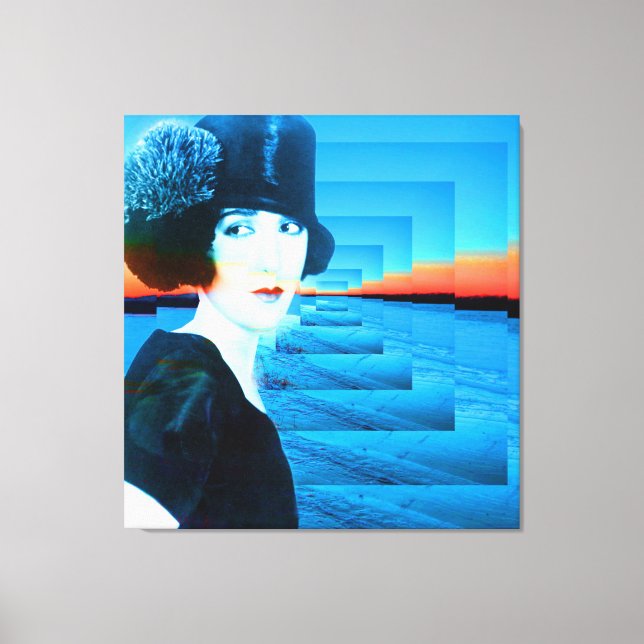 Top hat with snow canvas print (Front)