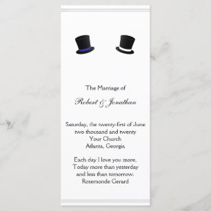 Top Hats and Bow Ties Blue Gay Wedding Program