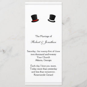 Top Hats and Bow Ties Gay Wedding Program