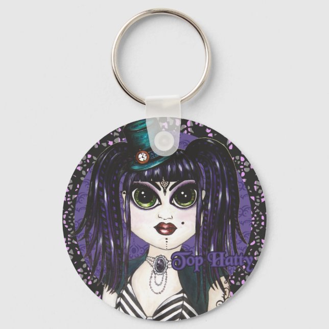 Top Hatty Dark Fusion Bellydance Key Ring Chain (Front)