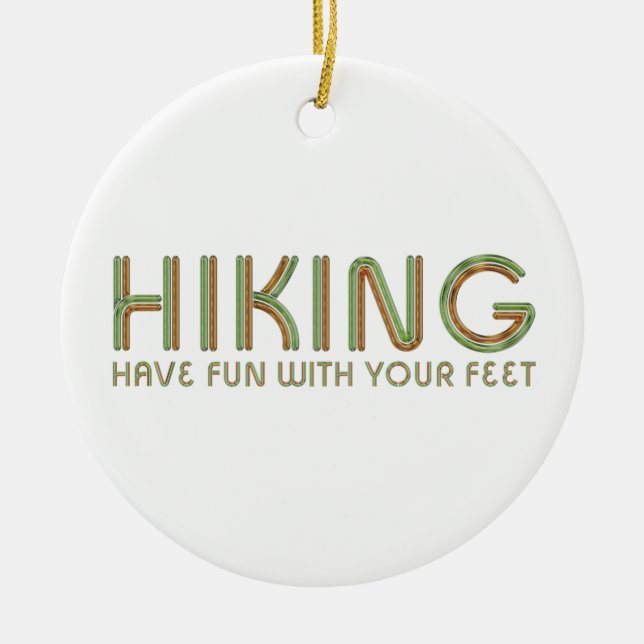 TOP Hiking Fun Ceramic Ornament (Front)