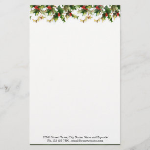 Top Holly Border Stationery