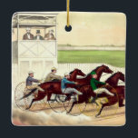 TOP Horse Racing Life Ceramic Ornament<br><div class="desc">Horse Racing Is My Life slogan and harness racing image on overall print tank tops,  floor mats,  bags,  bangle bracelets,  earrings,  phone cases,  wall art,  and other items. Great for fans,  jockeys,  trainers,  and others who love harness racing.</div>