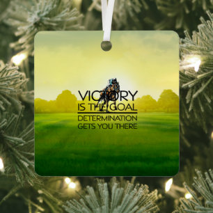 TOP Horse Racing Victory Slogan Metal Ornament