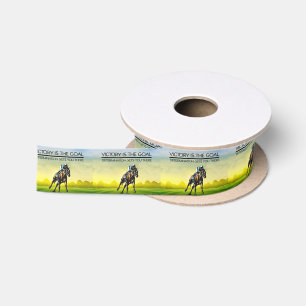 TOP Horse Racing Victory Slogan Satin Ribbon
