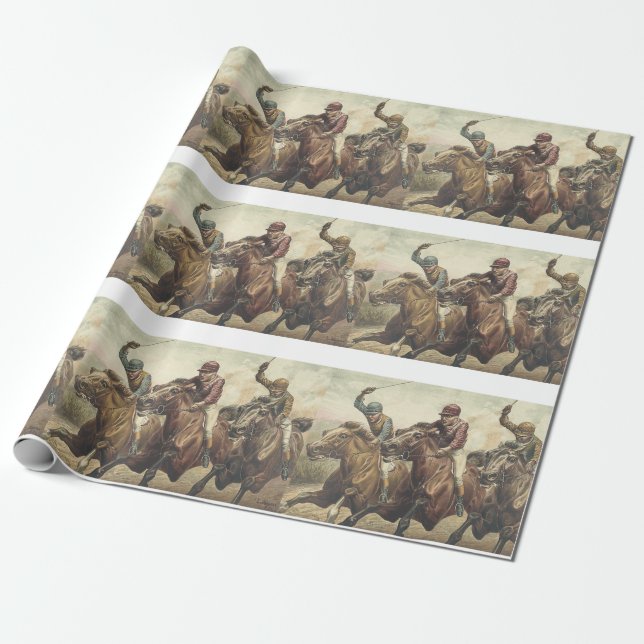 TOP Horse Racing Wrapping Paper (Unrolled)