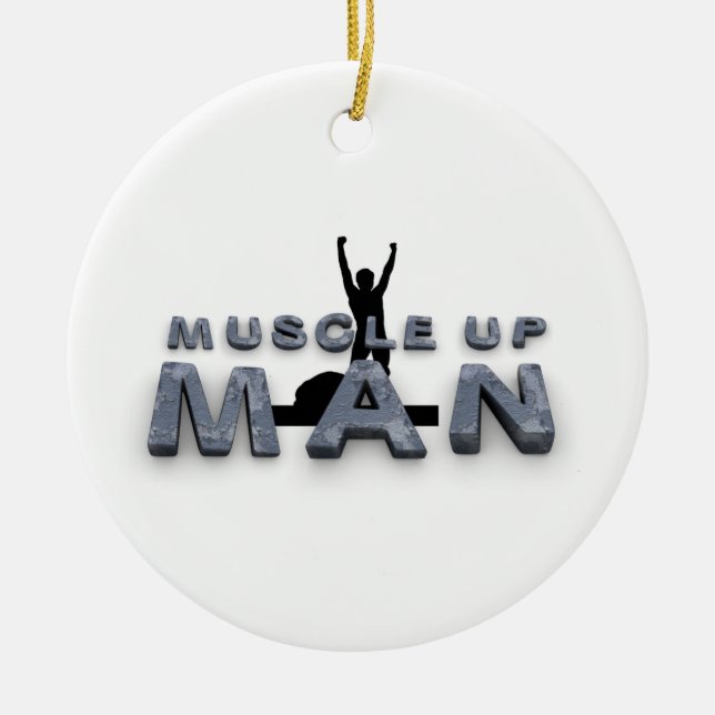 TOP Muscle Man Ceramic Ornament (Front)