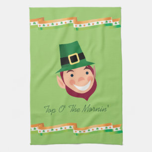 Top O' The Mornin' Irish Leprechaun Kitchen Towel
