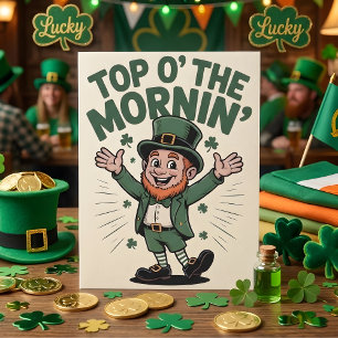 Top O The Mornin Shamrock Party Design Holiday Card