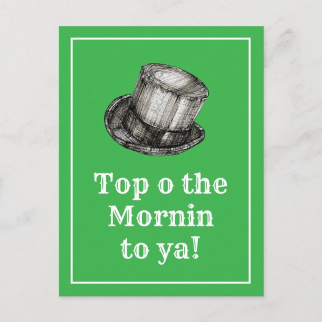 Top o the Mornin to Ya traditional Irish Hello Postcard (Front)