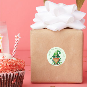 Top O' The Morning To You - St Patty's Day Gnome Classic Round Sticker