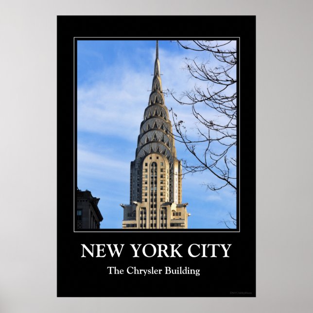 Top of the Chrysler Building, Bare Trees Poster (Front)