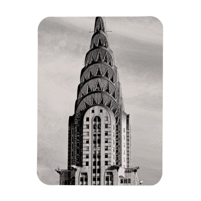 Top of the Chrysler Building NYC - B&W Magnet (Vertical)