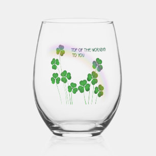 Top of the Morning To You Irish Stemless Wine Glass