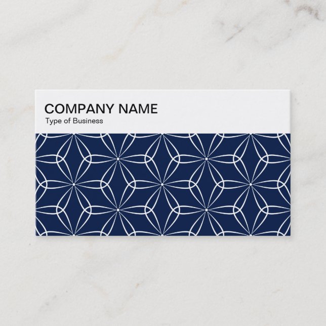 Top Panel - Asanoha Pattern 02 - Indigo 001744 Bus Business Card (Front)