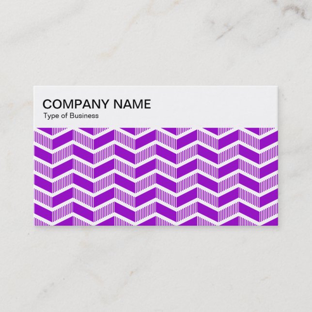 Top Panel - Chevron Pattern - Purple Business Card (Front)