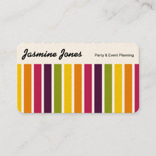 Top Panel - Colour Stripes 03  (Cream Crd) Business Card