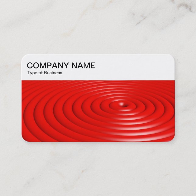 Top Panel - Concentric Rings - Red Business Card (Front)