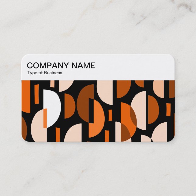 Top Panel - Crescent Pattern 010921 - Orange Business Card (Front)